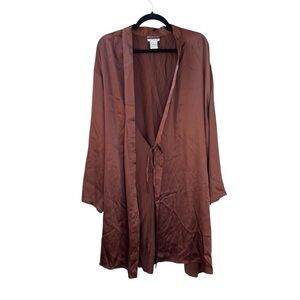 FEMME FATALE Silk Robe Brown 2X